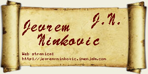Jevrem Ninković vizit kartica